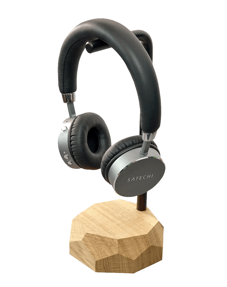 Black Walnut Wood & Aluminum Headphone Stand Nature Walnut