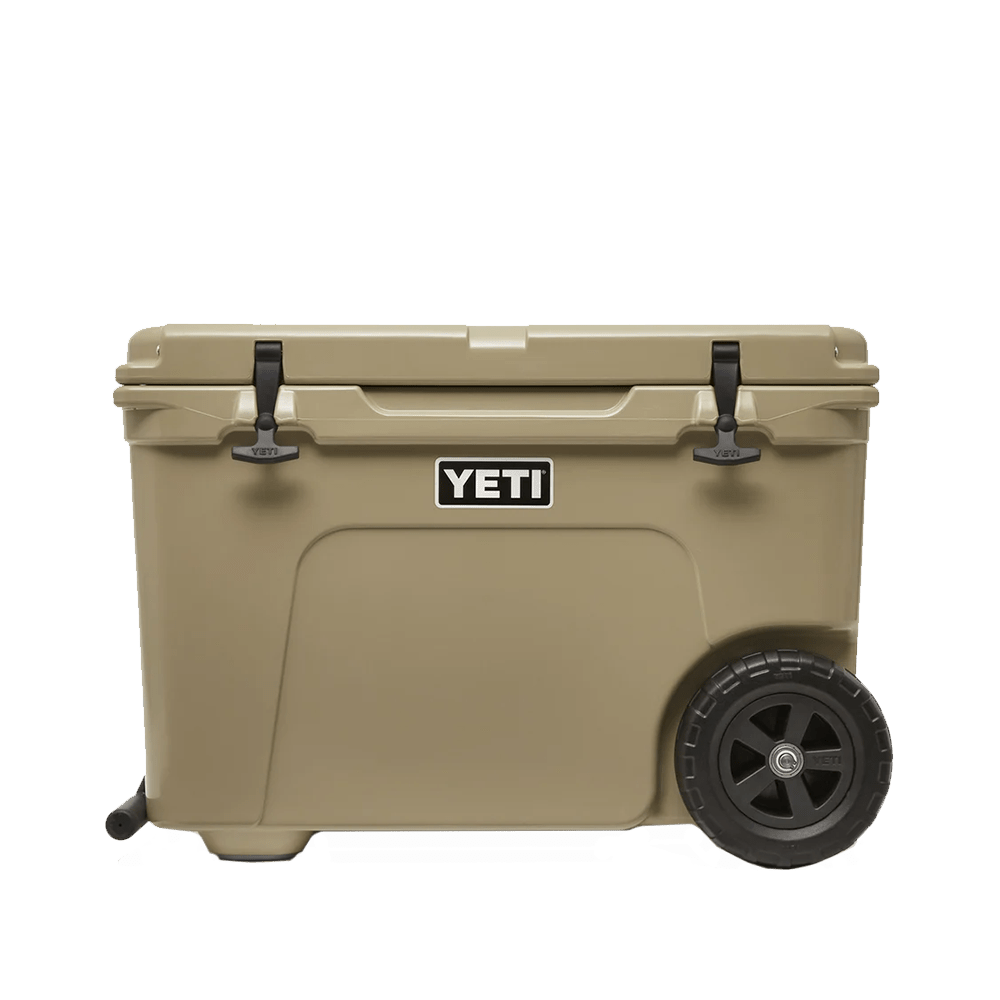NEW YETI Tundra 65 Cooler TAN Custom RED Logo Handles Latches