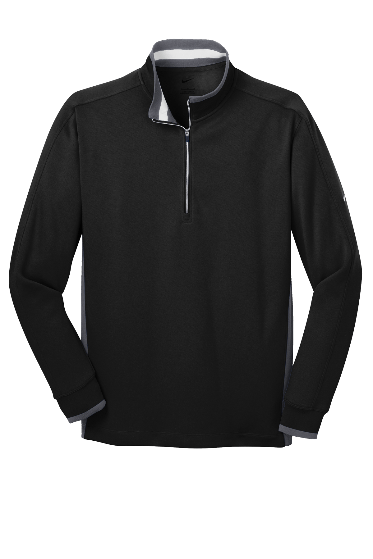 Black/ Dark Grey/ White / SM / Mens Custom Nike Dri-FIT 1/2-Zip Cover-Up - Corporate Gifts