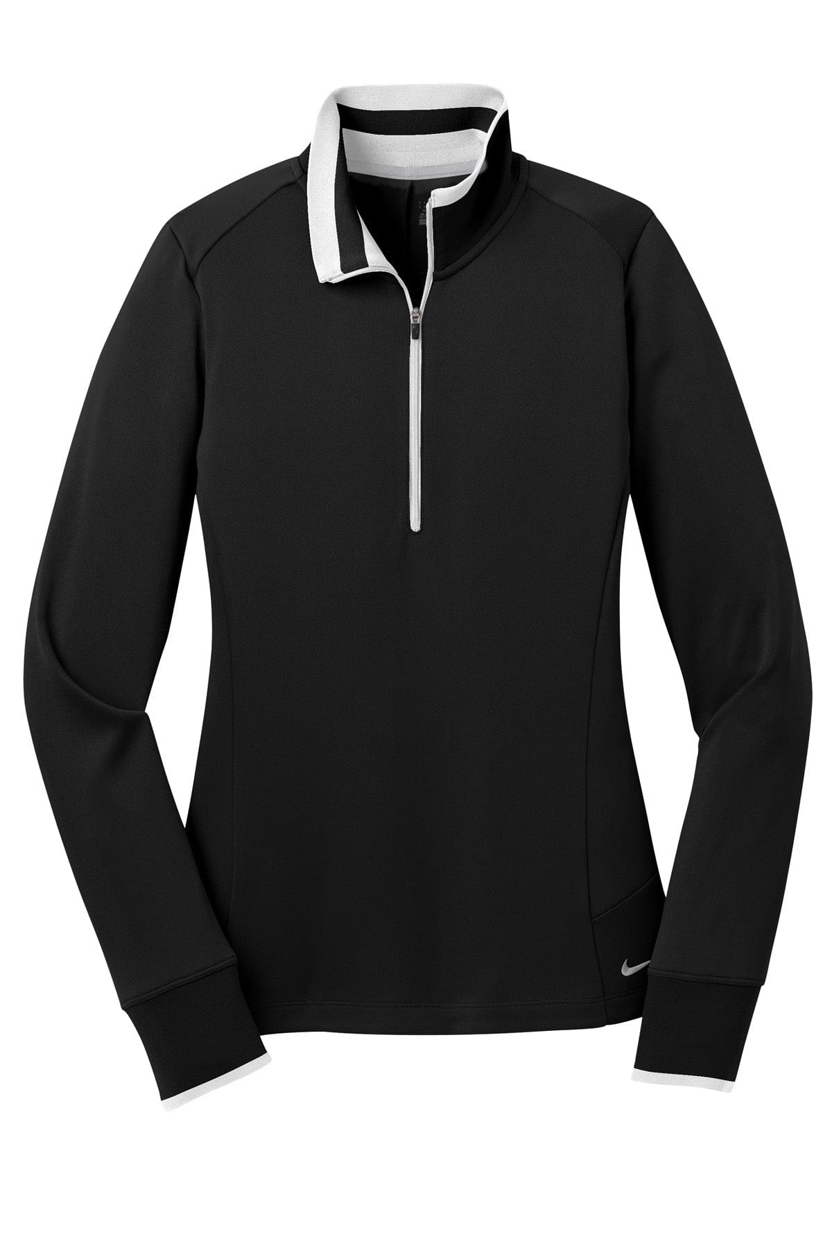 Black/ Dark Grey/ White / SM / Womens Custom Nike Dri-FIT 1/2-Zip Cover-Up - Corporate Gifts