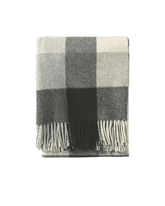Black/Ivory Custom Pendleton Wool Fringed Throw - Corporate Gifts
