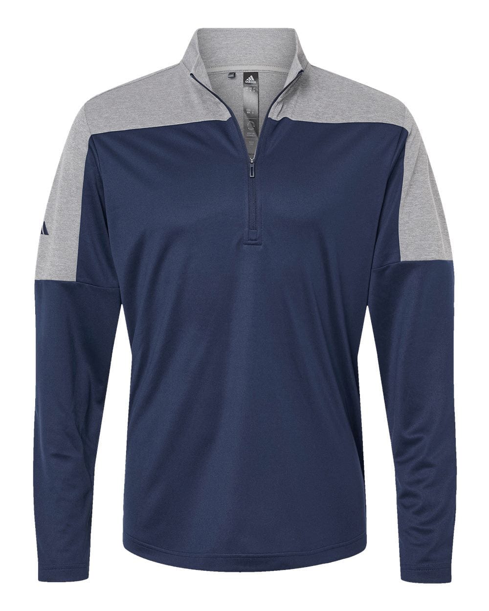 Collegiate Navy/ Grey Three Melange / SM Custom Adidas Lightweight Quarter Zip Pullover - Corporate Gifts