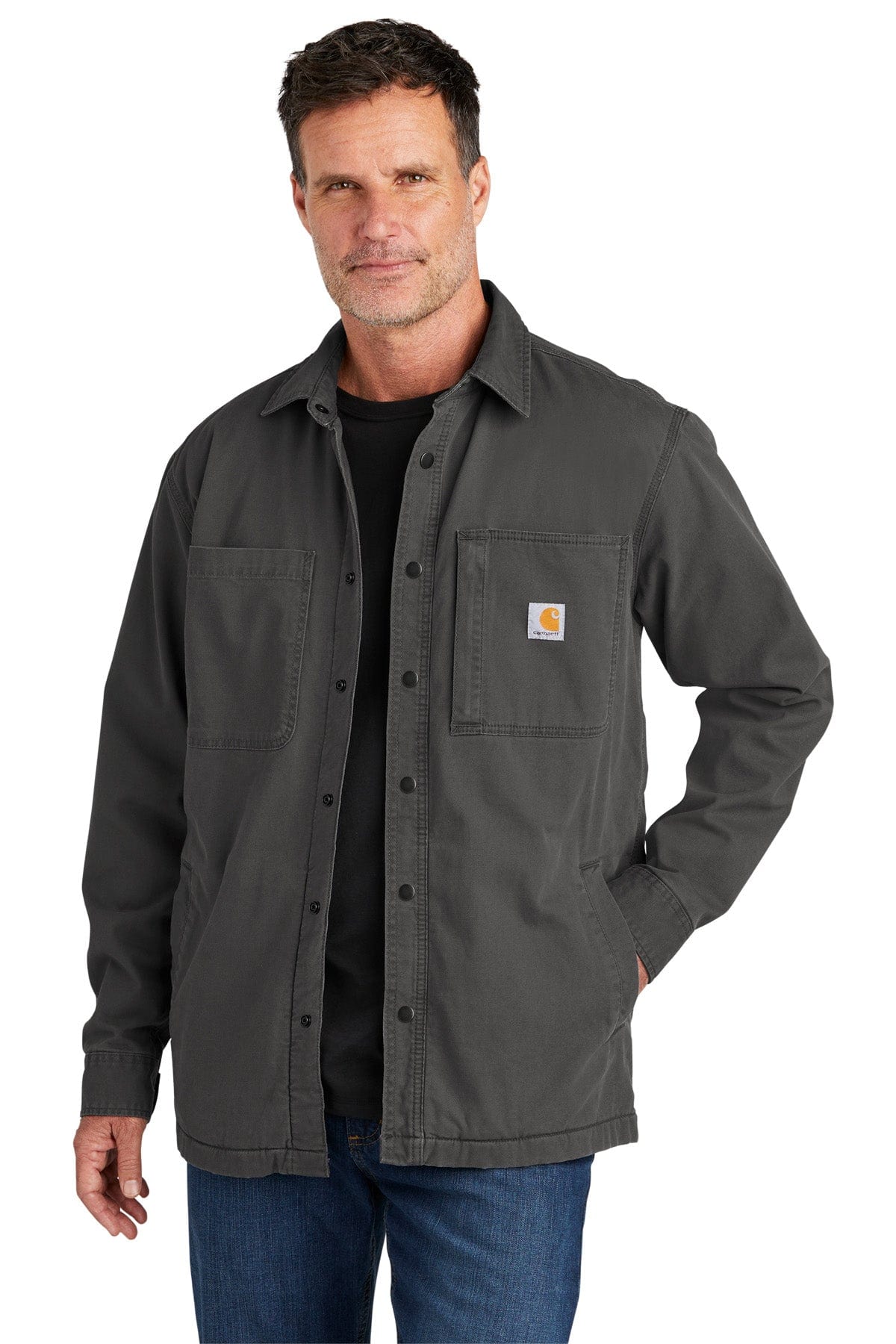Carhartt Men's Rugged Flex Relaxed Fit Canvas Fleece-Lined Shirt Jacket