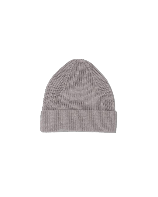 Heather Grey Custom Quince Cashmere Ribbed Beanie - Corporate Gifts