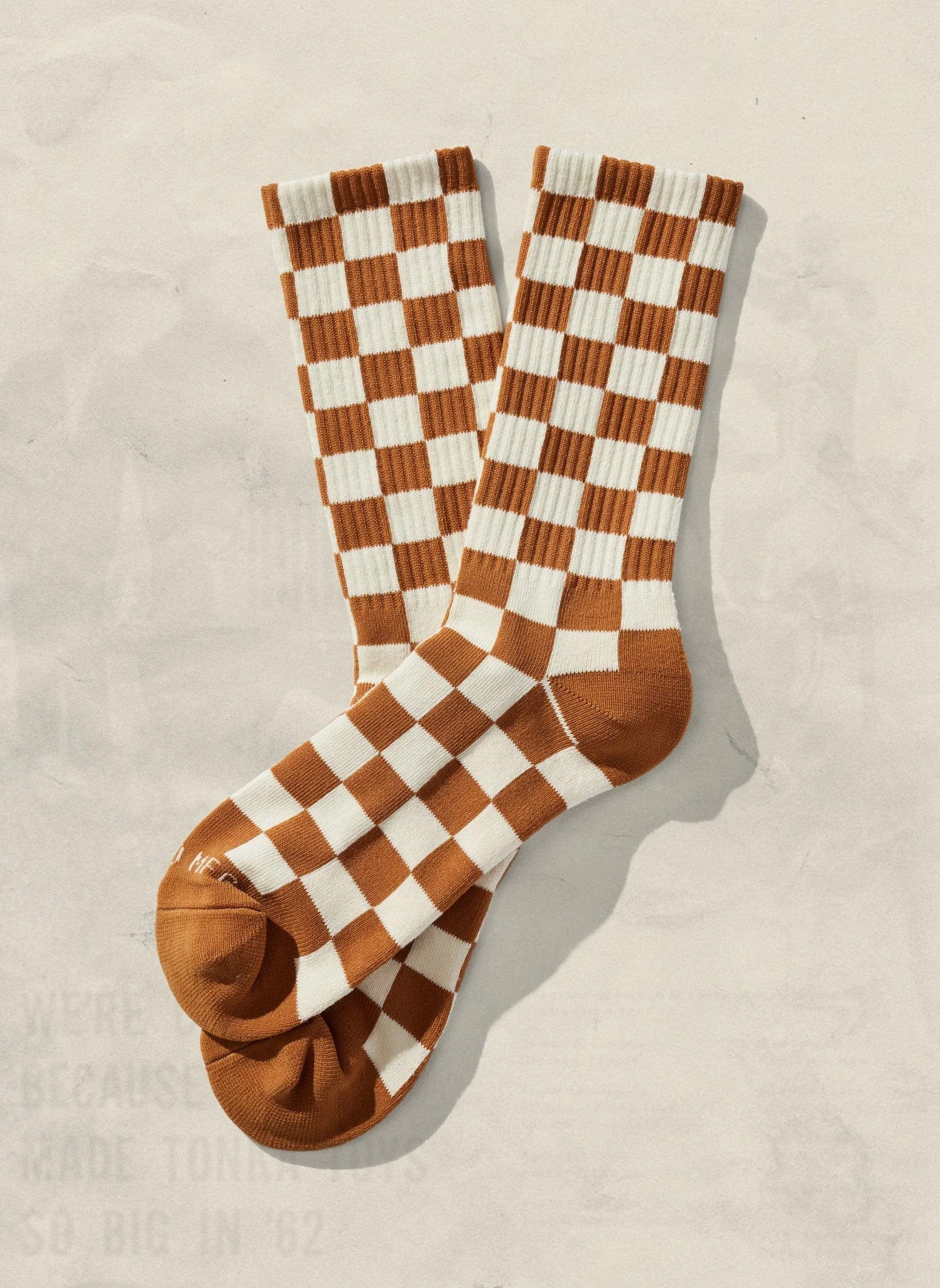 Dune & Cream Custom Checkerboard Socks - Corporate Gifts