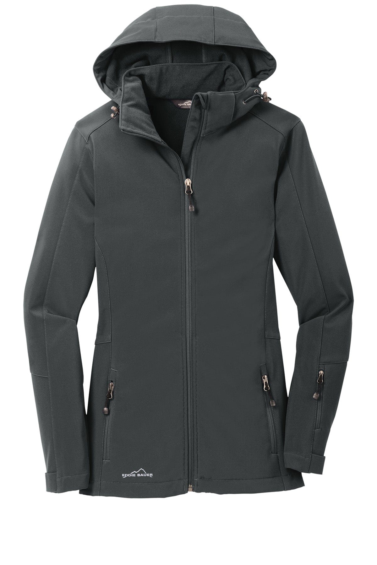 Grey Steel / XS / Womens Custom Eddie Bauer Hooded Soft Shell Parka - Corporate Gifts