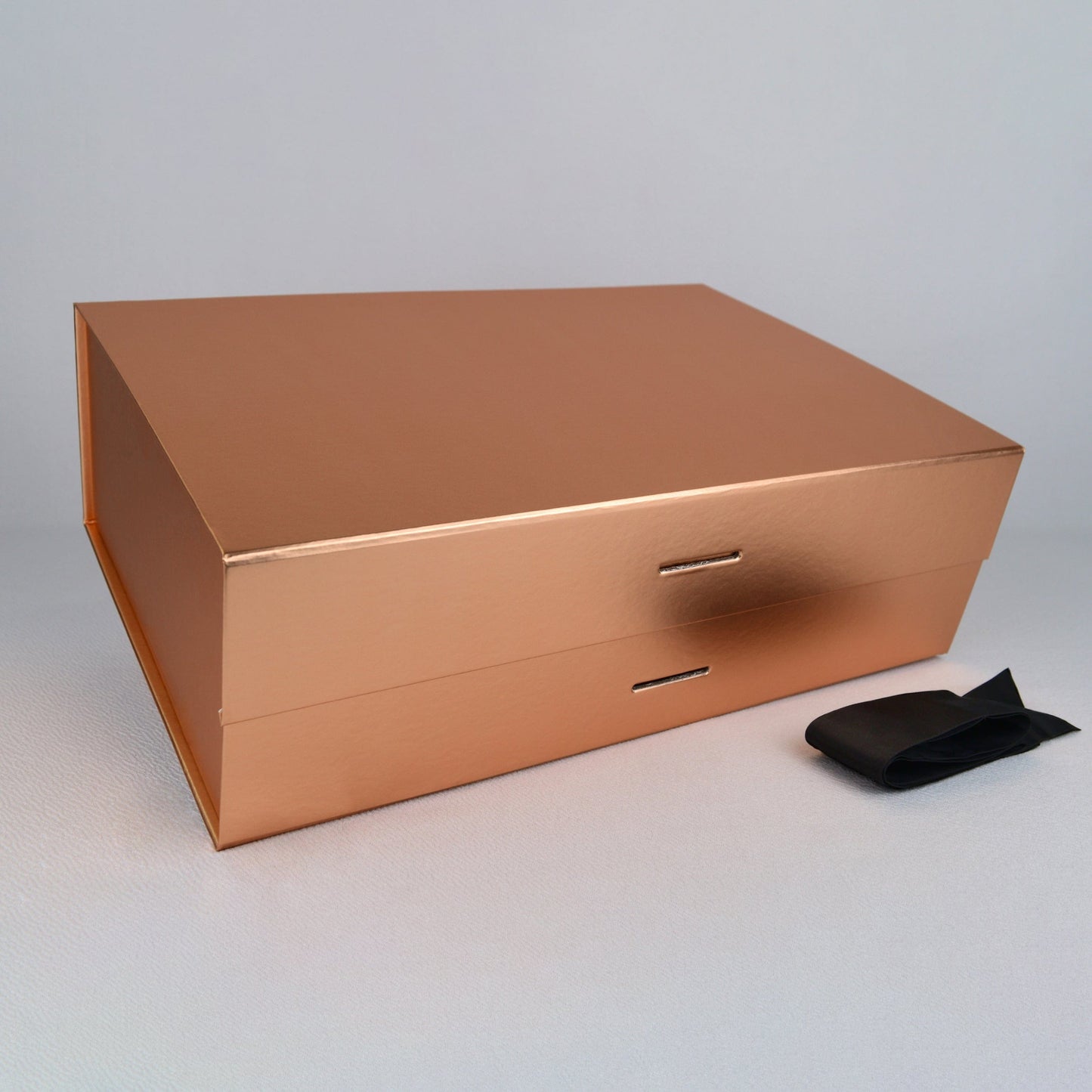 Metallic Copper / Medium - 8.25" x 5" x 4.5" Custom Magnetic Closure Removable Ribbon Box - Corporate Gifts