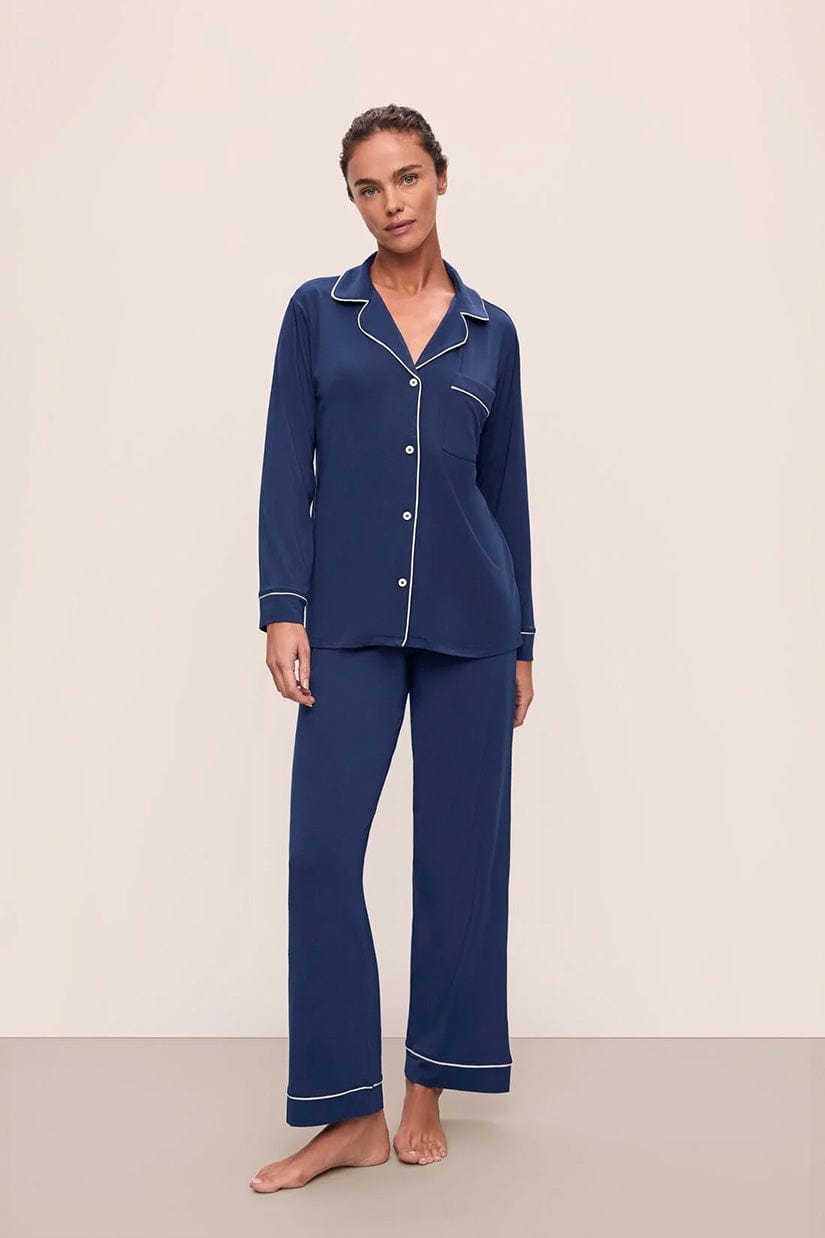 Navy Custom Eberjey Gisele TENCEL Modal Long PJ Set - Corporate Gifts