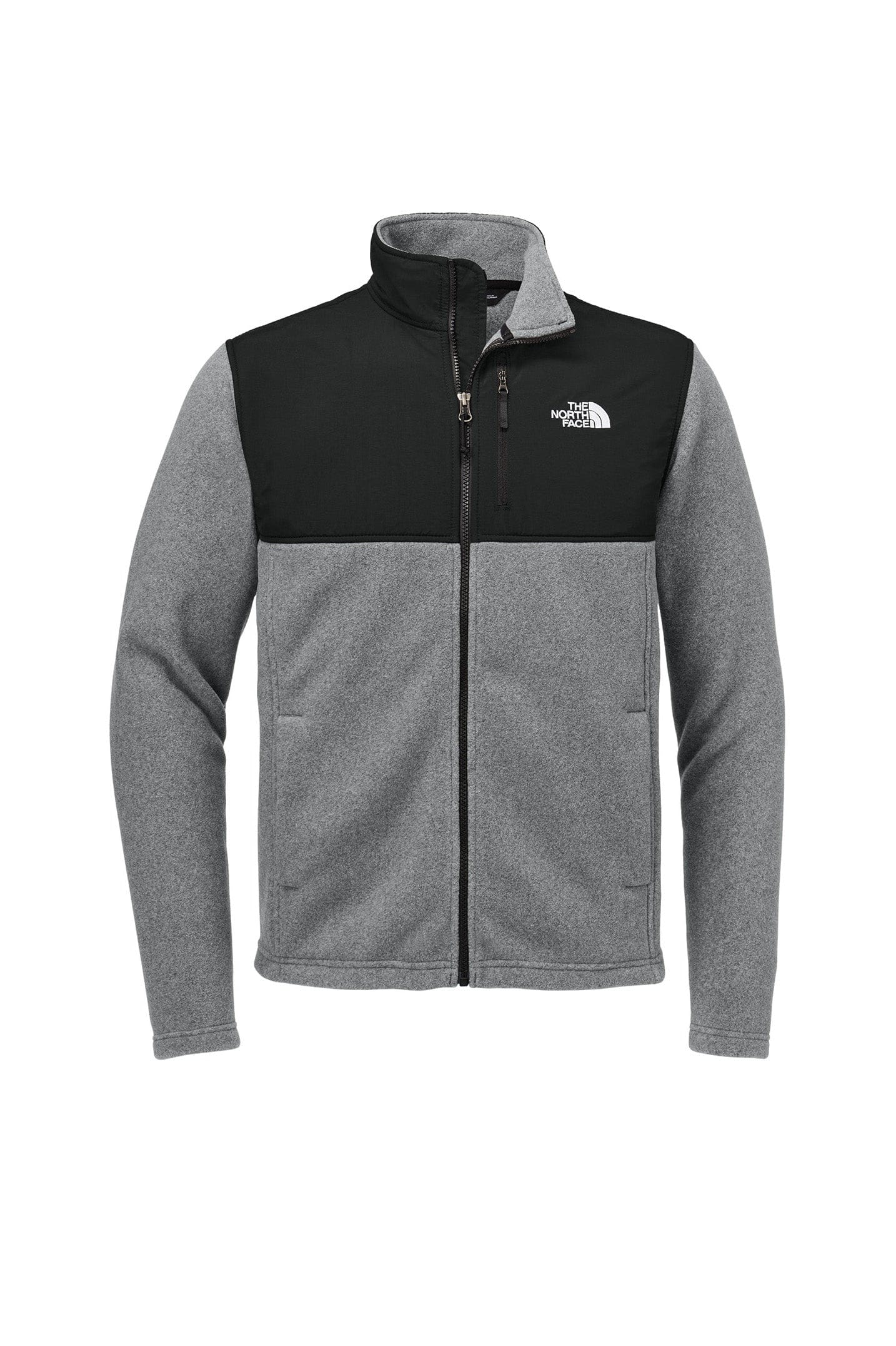 TNF Medium Grey Heather / TNF Black / SM / Men's Custom The North Face Highest Peak Full-Zip Fleece Jacket - Corporate Gifts