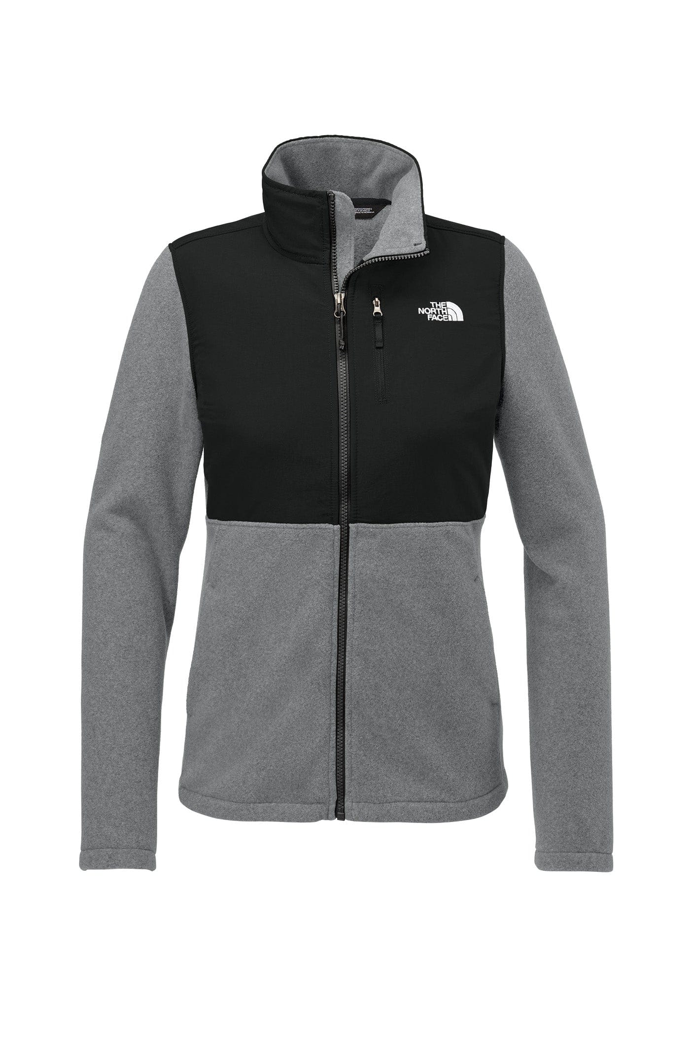 TNF Medium Grey Heather / TNF Black / SM / Women's Custom The North Face Highest Peak Full-Zip Fleece Jacket - Corporate Gifts