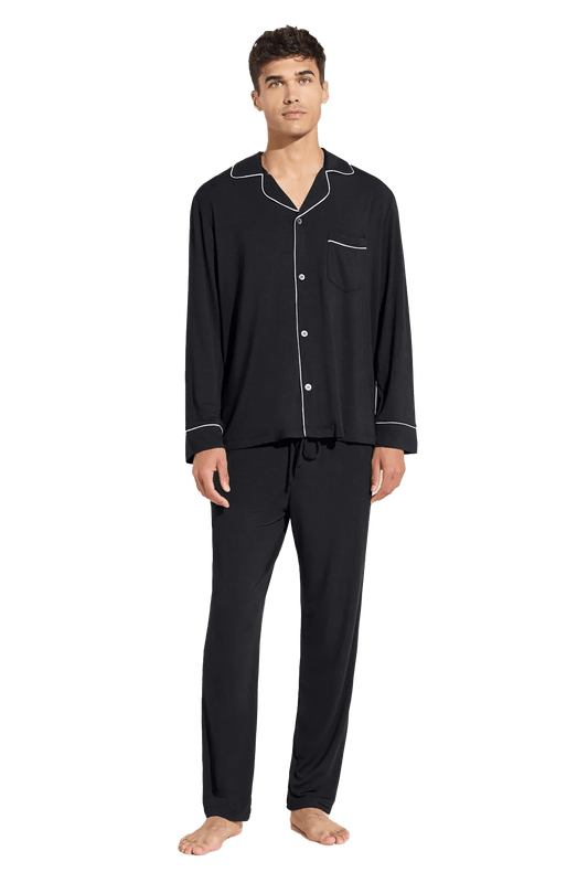 XS / Black Custom Eberjey William TENCEL™ Modal Long PJ Set - Corporate Gifts