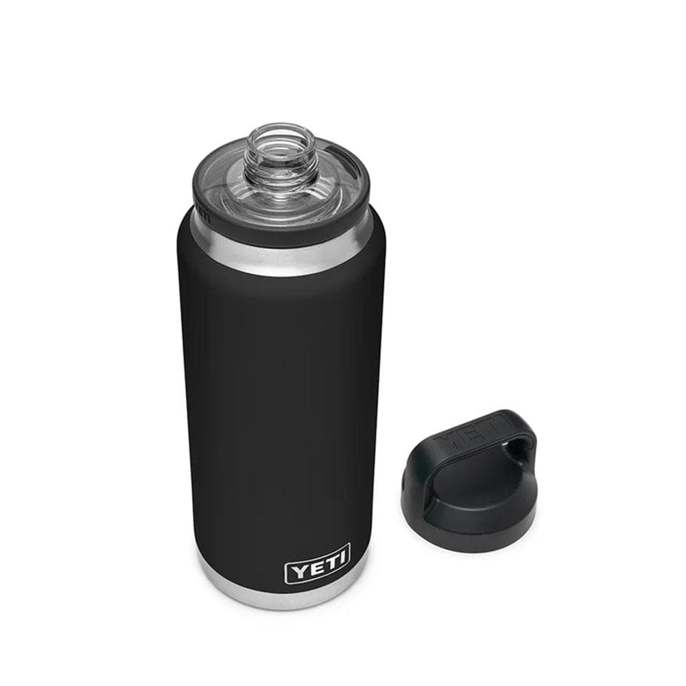 REAL YETI 18 Oz. Laser Engraved Black Stainless Steel Yeti Rambler Bottle  With Chug Cap Personalized Vacuum Insulated YETI 